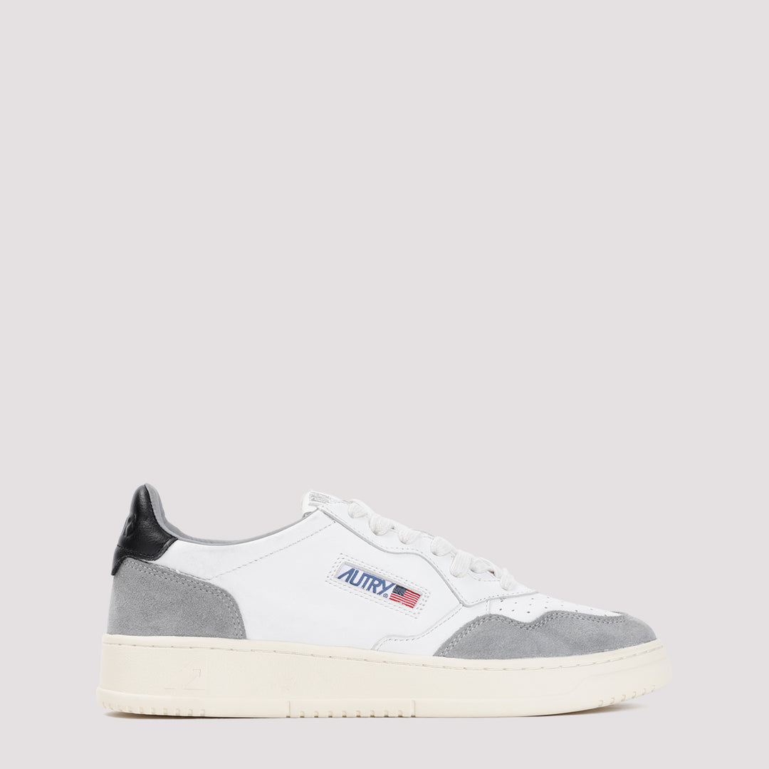 Grey Black Medalist Goat Suede Leather Sneakers-0