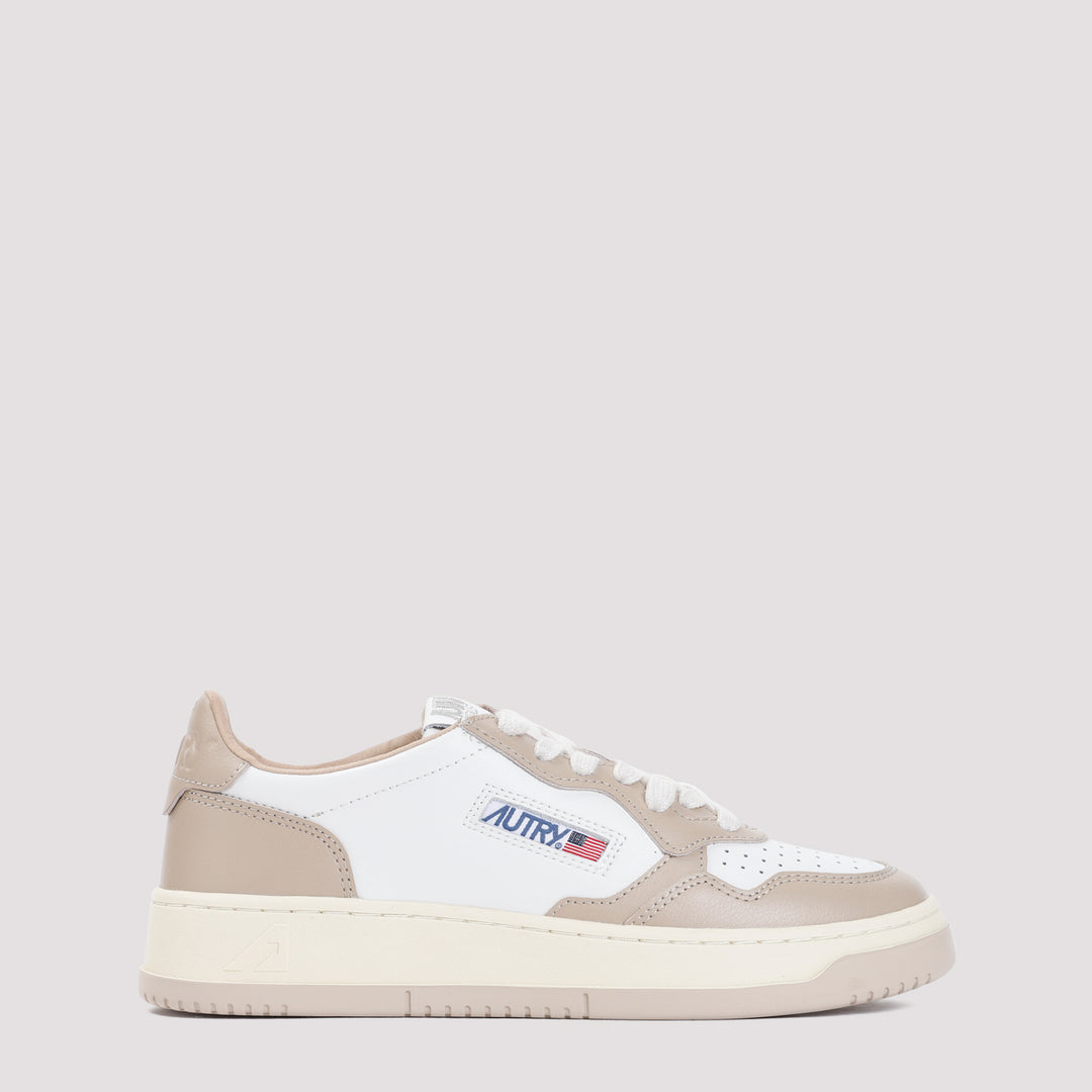 White and Pepper Leather Sneakers-0