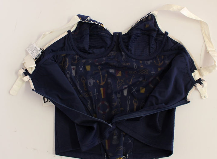 Dolce & Gabbana Blue Sailor Motive Tank Top
