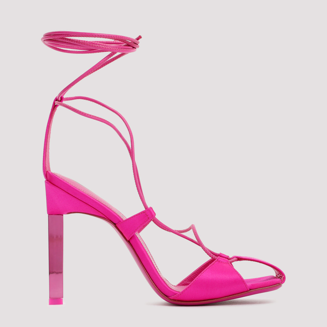 Pink Satin Adele Lace-Up Pump-0