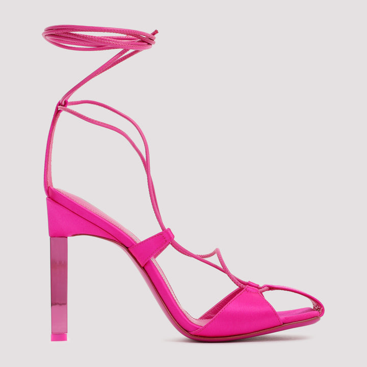 Pink Satin Adele Lace-Up Pump-2