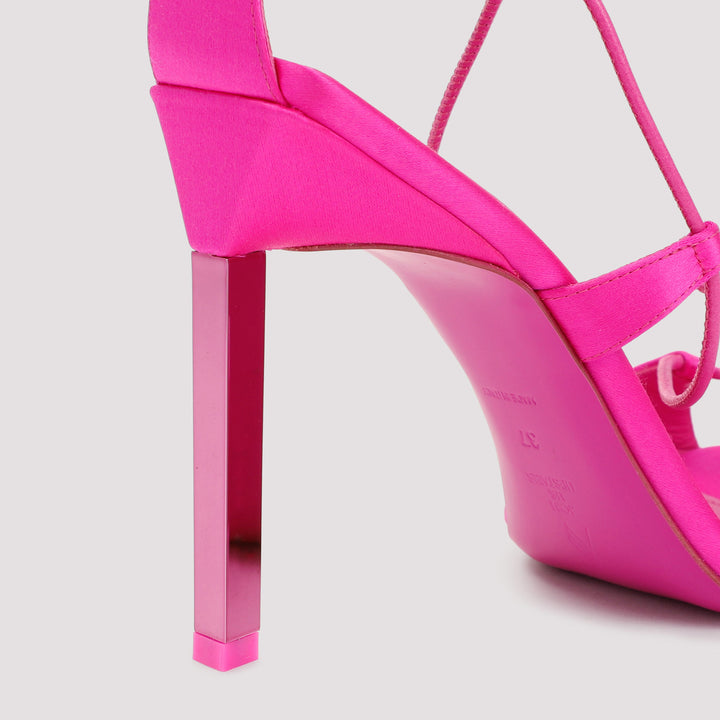 Pink Satin Adele Lace-Up Pump-4