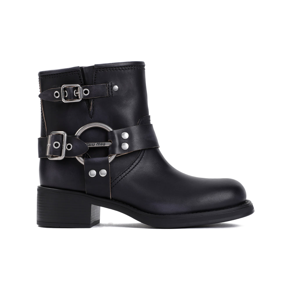 Black Calf Leather Boots-1