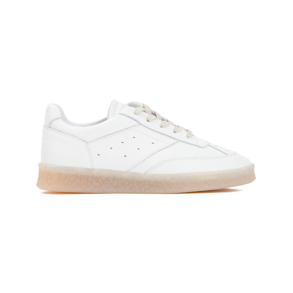 White Calf Leather Sneakers-1
