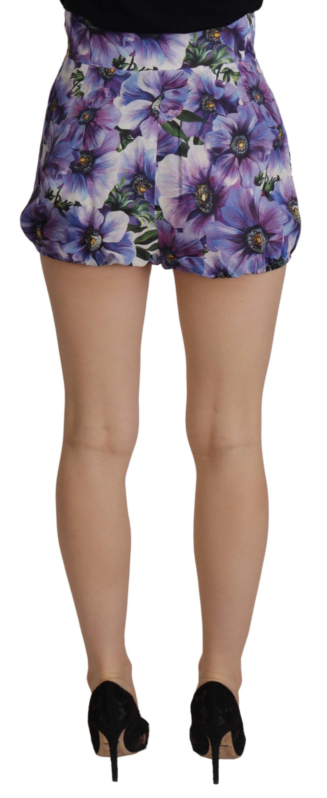 Elegant Floral High Waist Designer Shorts
