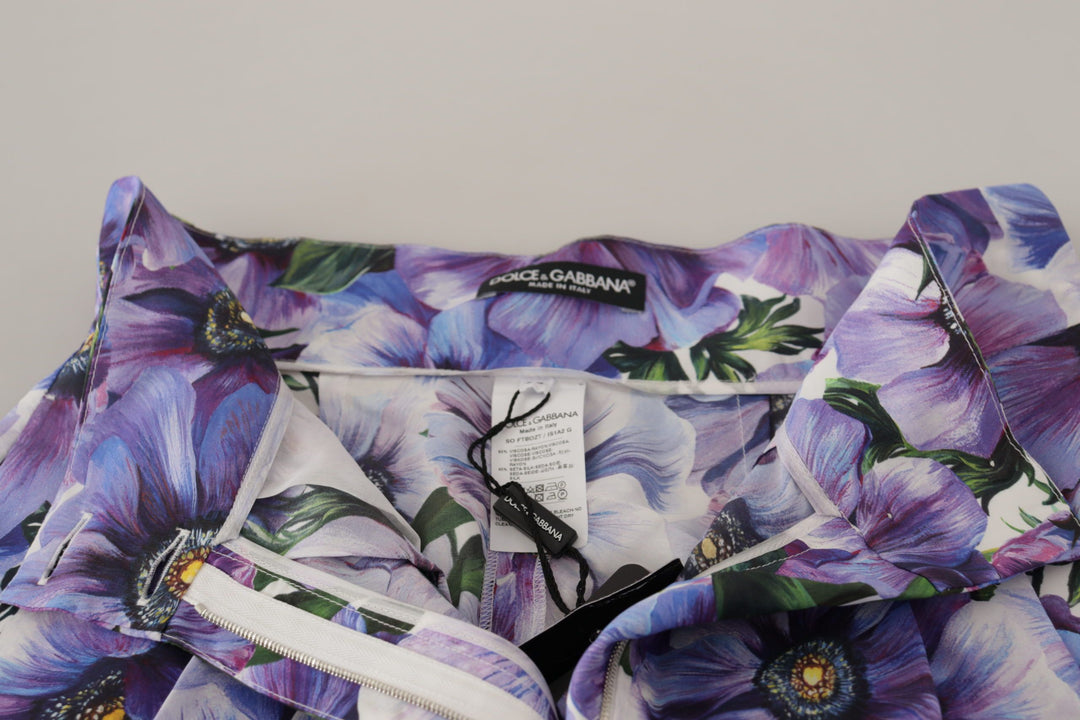 Elegant Floral High Waist Designer Shorts