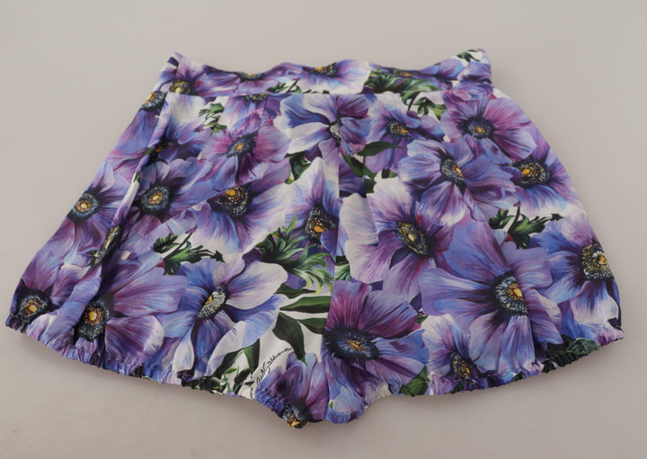 Elegant Floral High Waist Designer Shorts
