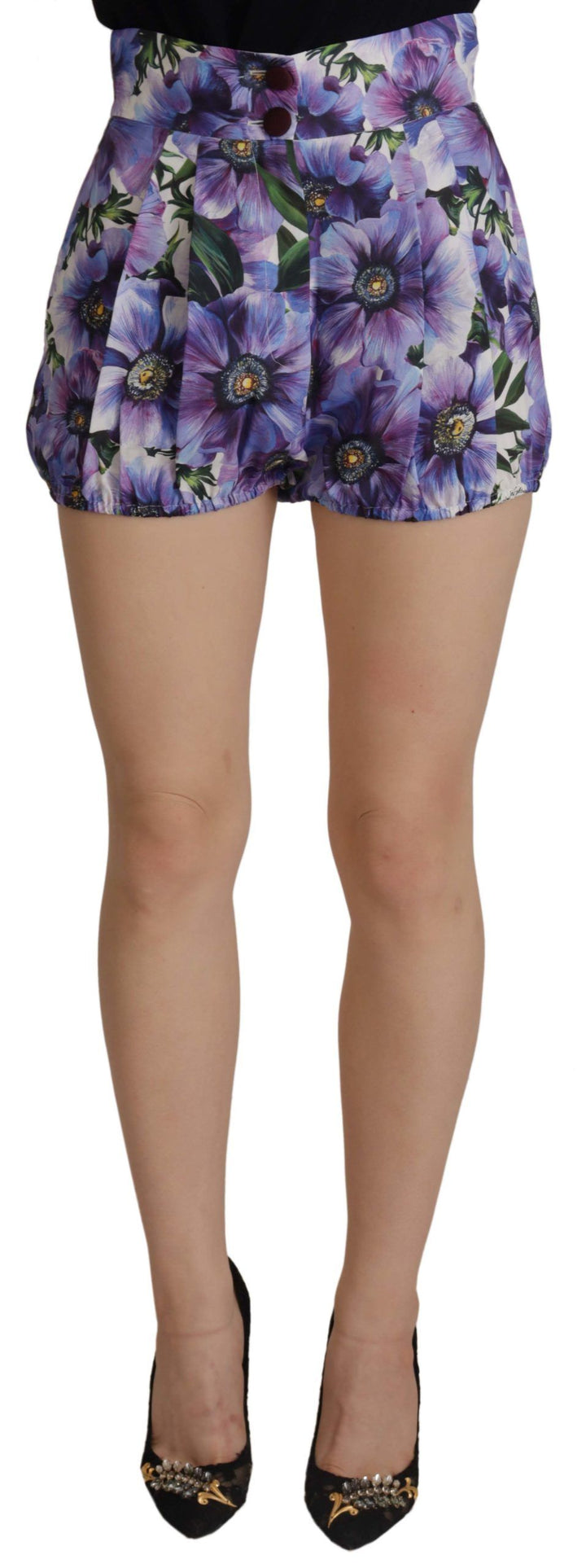 Elegant Floral High Waist Designer Shorts