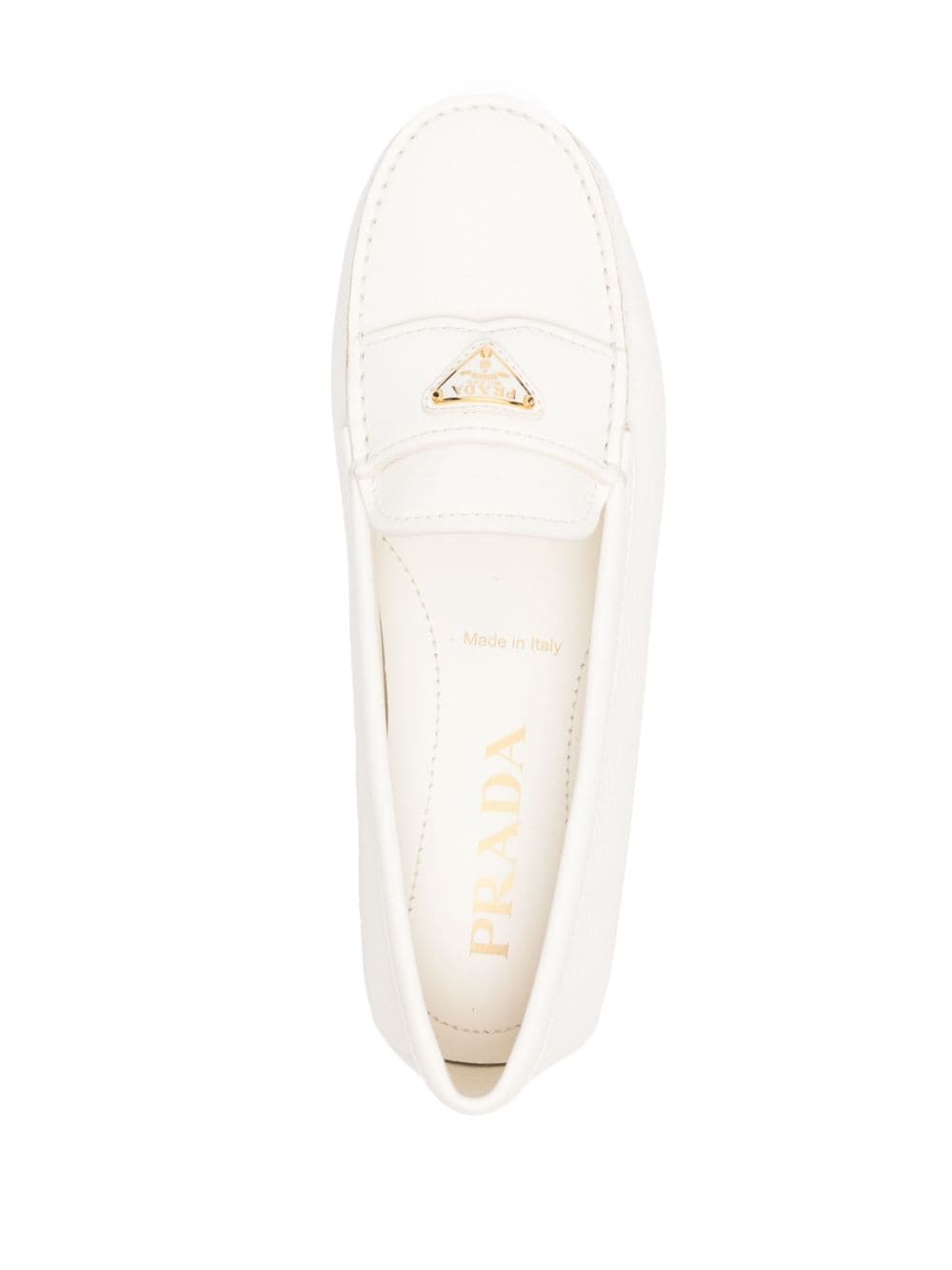 triangle-logo leather loafers-7