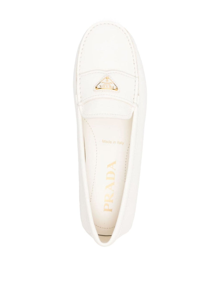 triangle-logo leather loafers-7