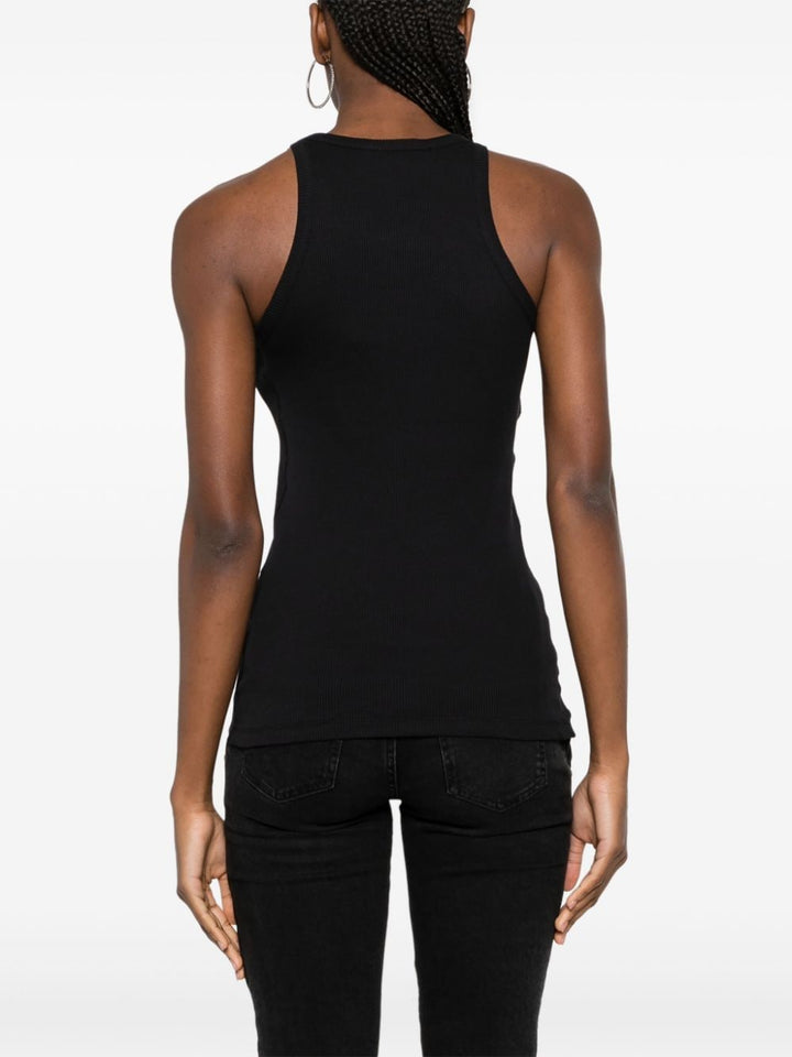logo-appliqué ribbed tank top-7