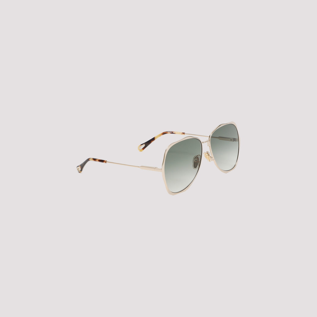 Gold and gradient Green Sunglasses-0