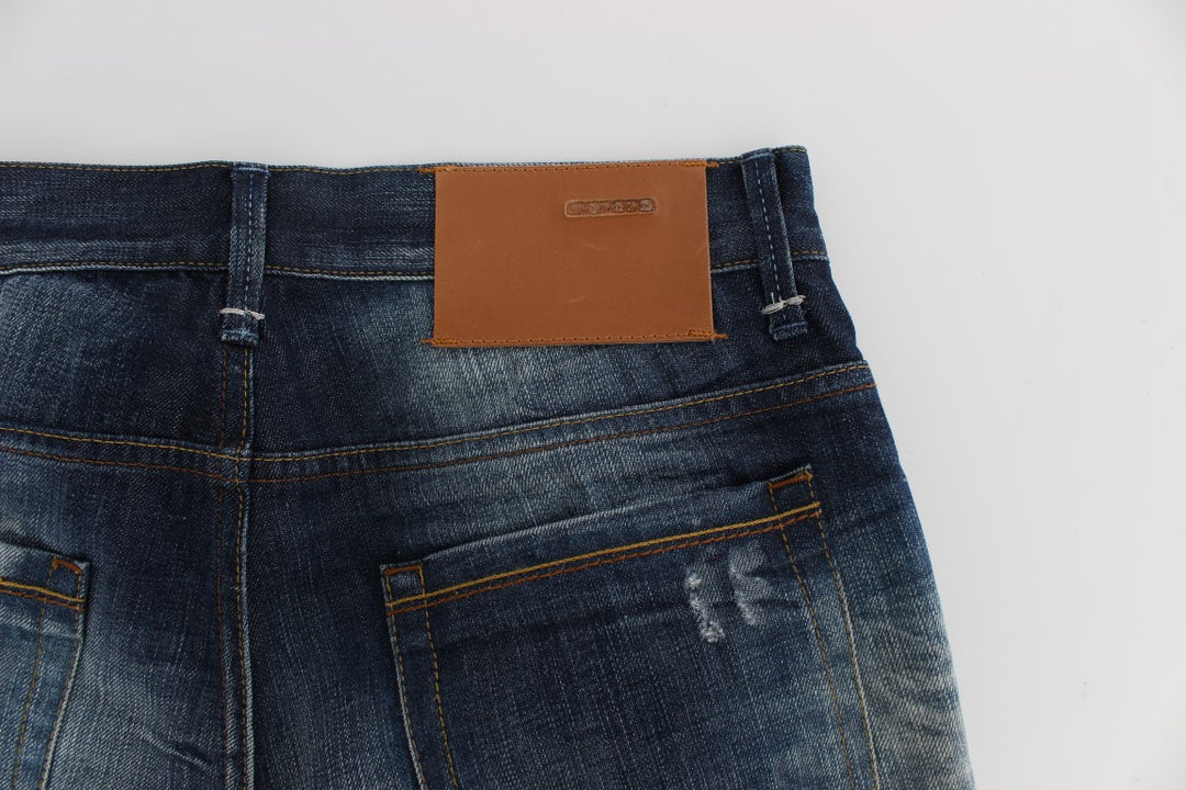 Acht Blue Wash Cotton Denim Regular Fit Jeans