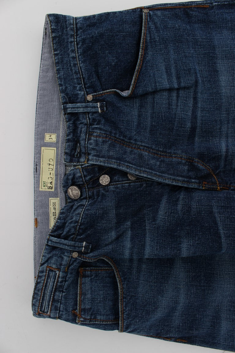 Acht Blue Wash Cotton Baggy Loose Fit Jeans