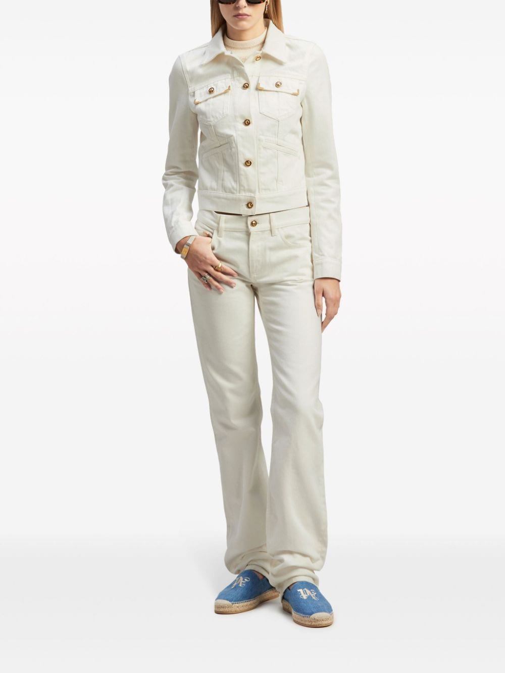 spread-collar cotton denim jacket-1