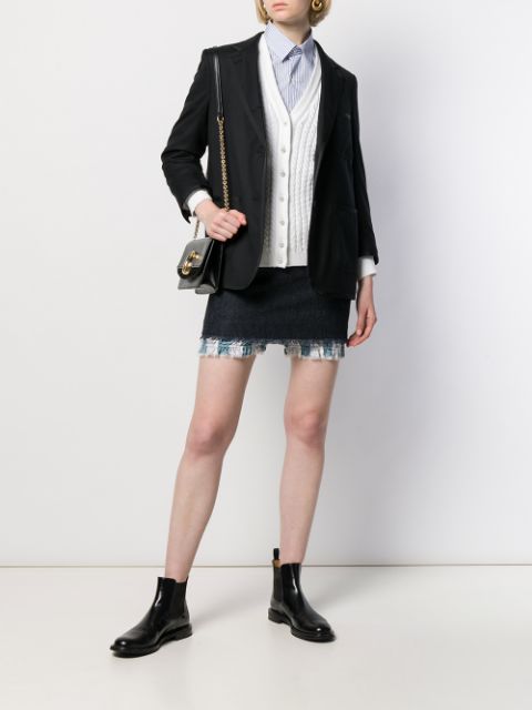 THOM BROWNE layered mini skirt-1