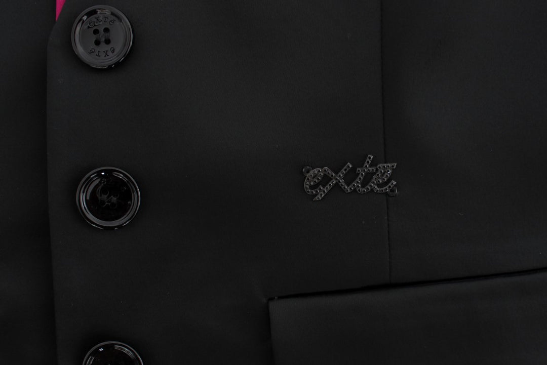 Exte Black Pink Two Piece Suit Skirt & Blazer