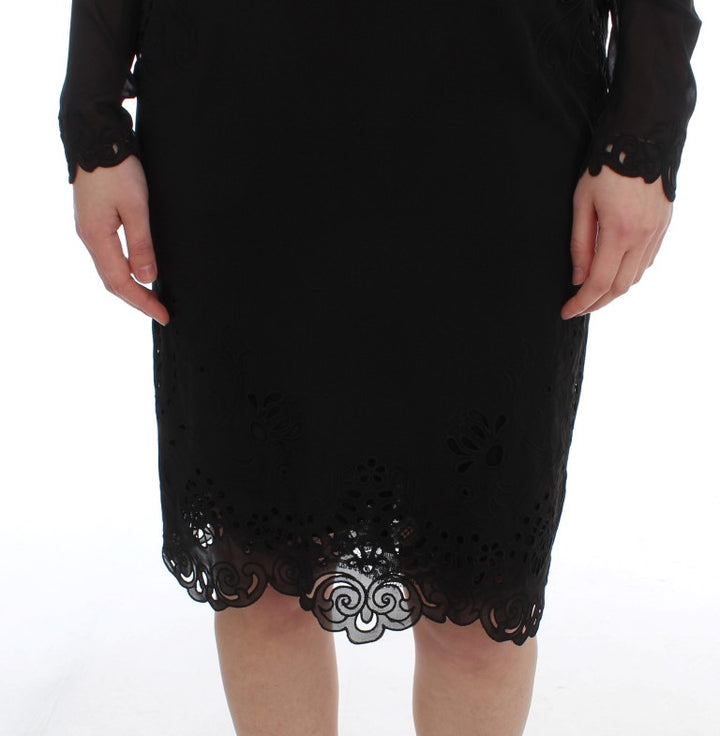 Dolce & Gabbana Black Silk Stretch Sheath Dress