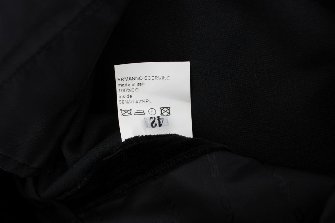 Ermanno Scervino Black Velvet Cotton Straight Legs Pants
