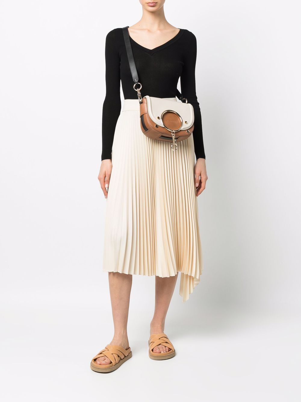 V-neck ribbed-knit top-8