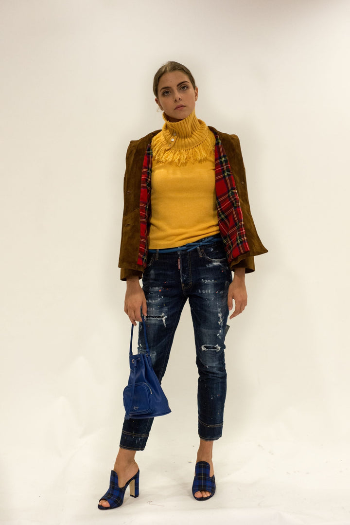 LA ROSE leather satchel bag black-10