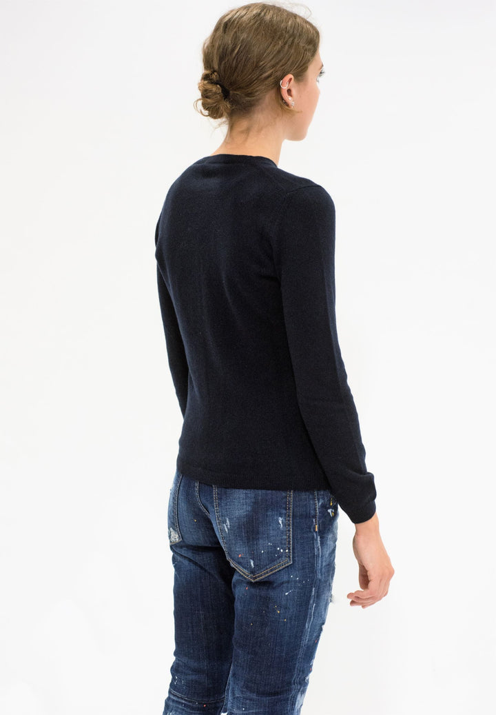 LA ROSE cardigan cashmere blu navy-3