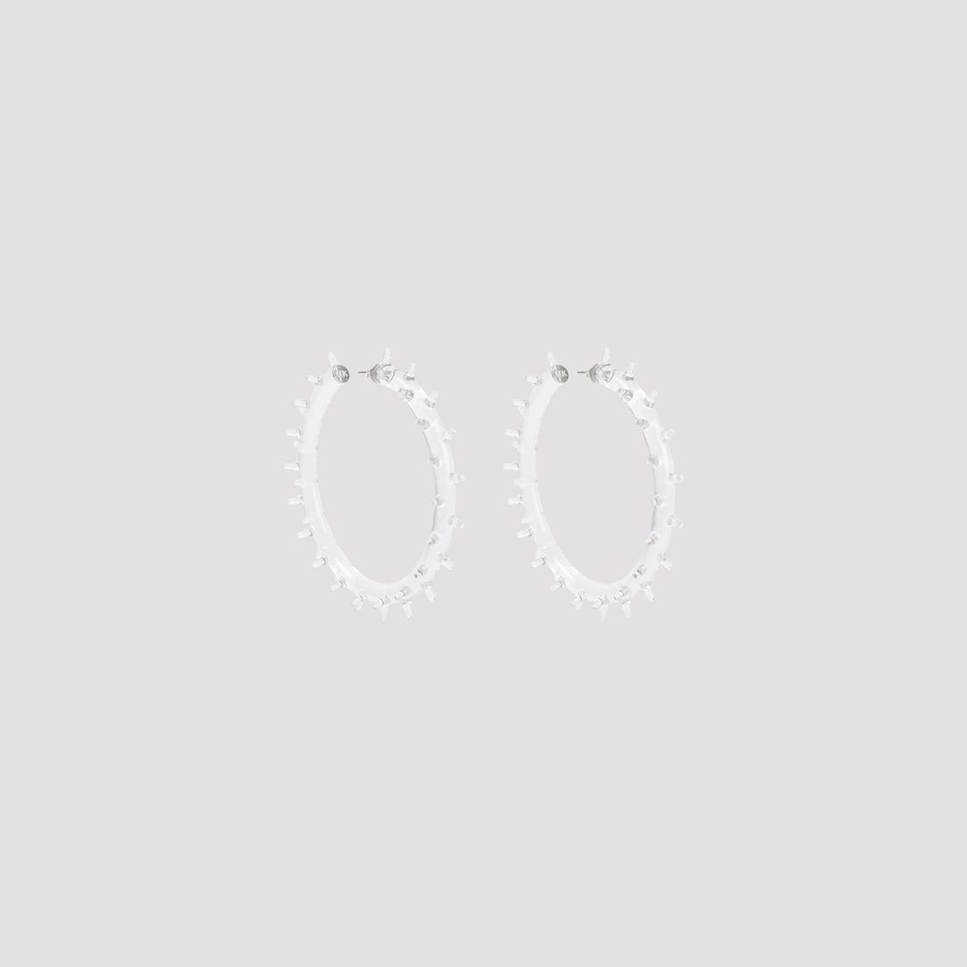Clear Spiky Hoops Earrings-0