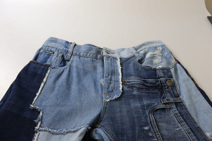 Dolce & Gabbana Multicolor Patchwork High Waist Denim Jeans