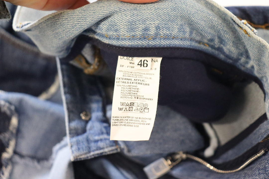 Dolce & Gabbana Multicolor Patchwork High Waist Denim Jeans