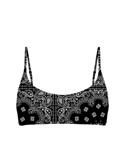 bralette swimsuit with black bandanna print-1