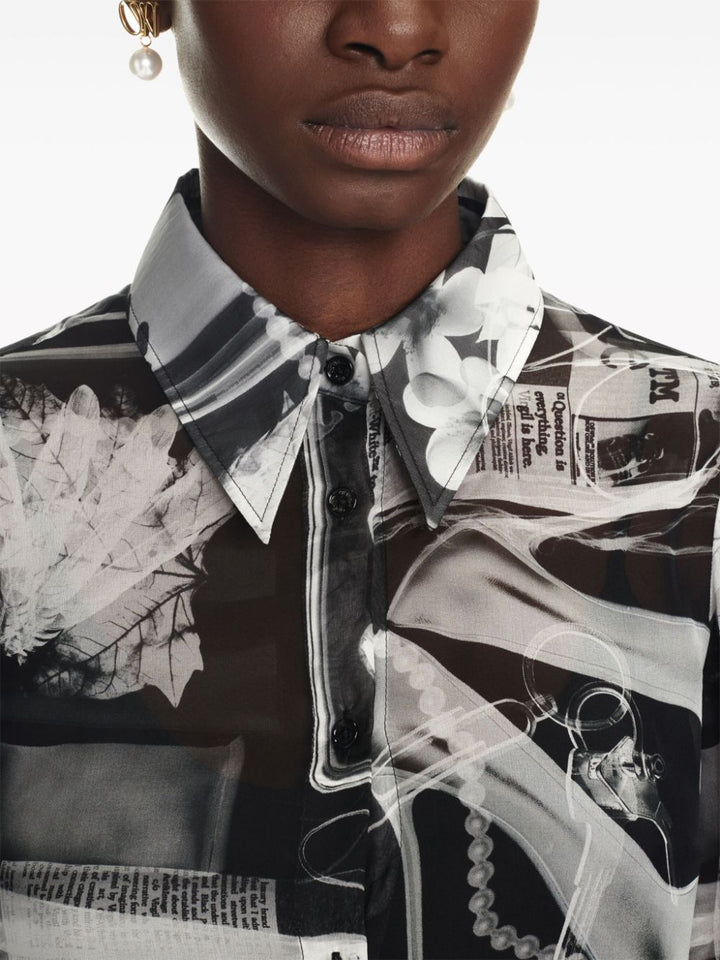 X-Ray-print silk shirt dress-4