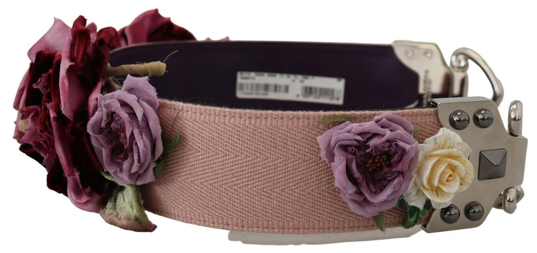 Dolce & Gabbana Multicolor Floral Appliques Metal Shoulder Strap