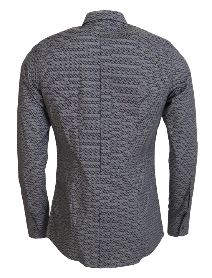 Dolce & Gabbana Gray Brown GOLD Slim Fit Dress Formal Shirt
