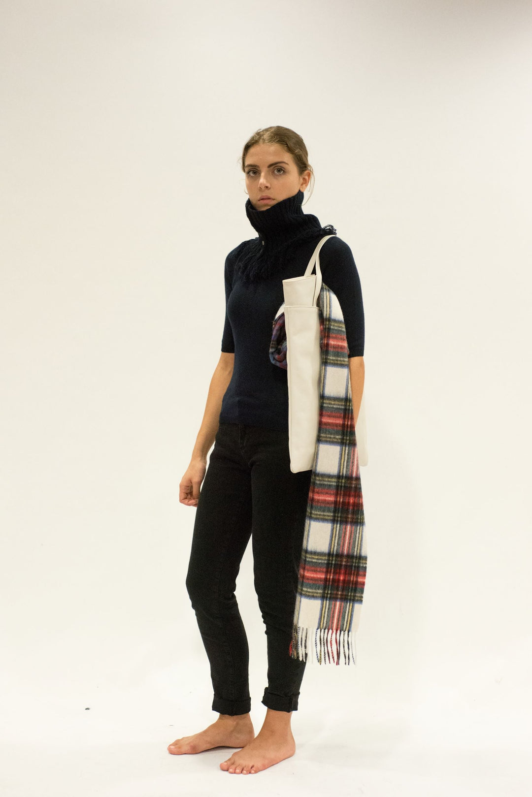 LA ROSE leather tote bag ivory-7