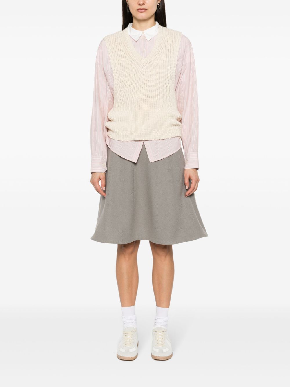 viring-wool blend A-line skirt-2