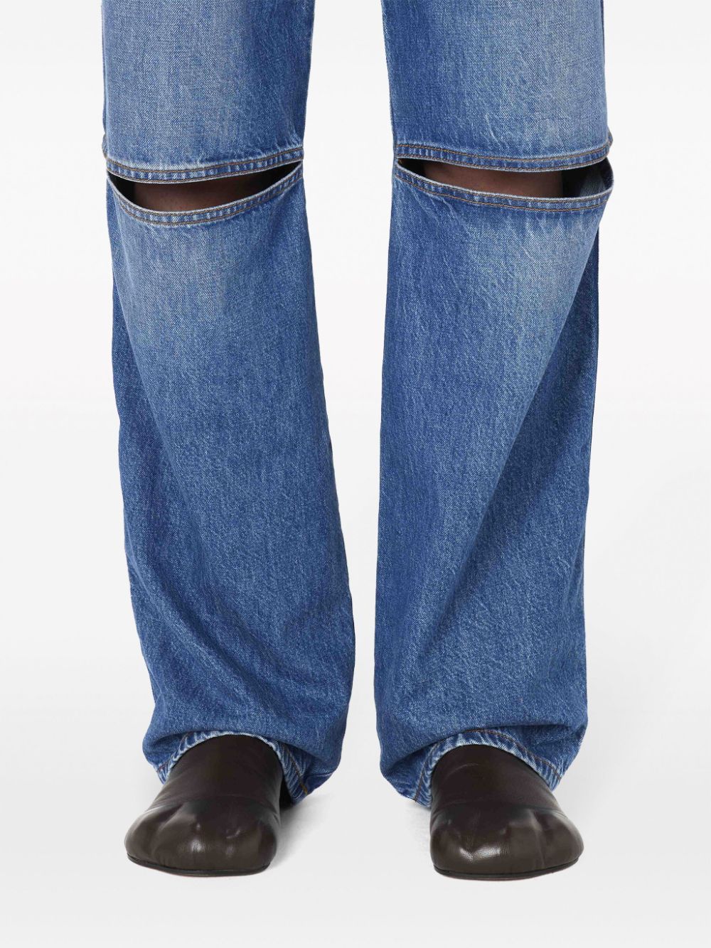 cut-out bootcut jeans-4