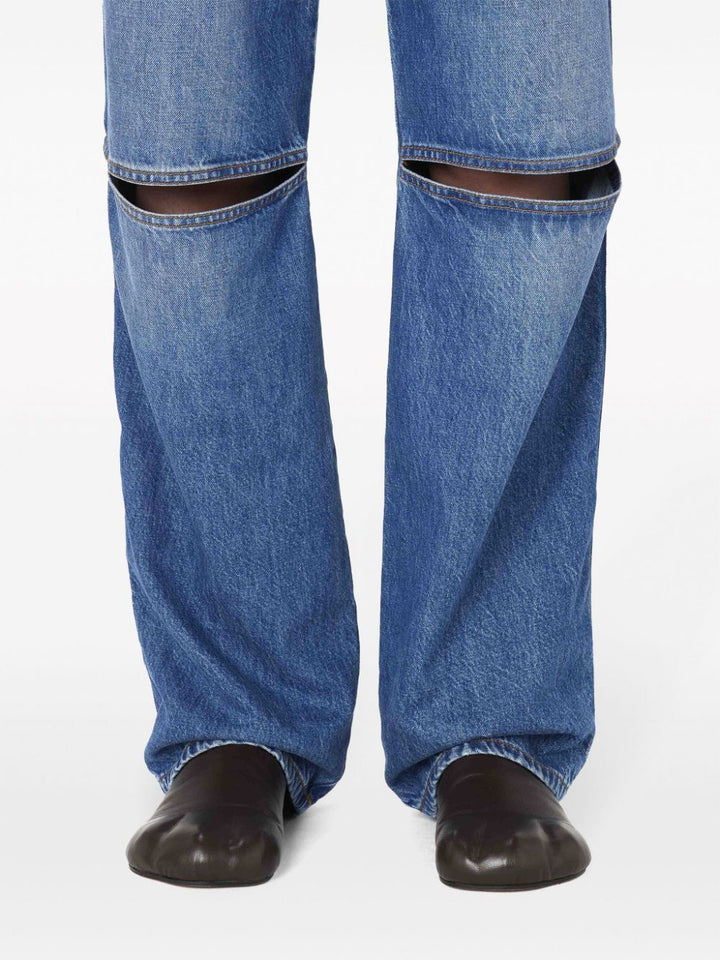 cut-out bootcut jeans-4
