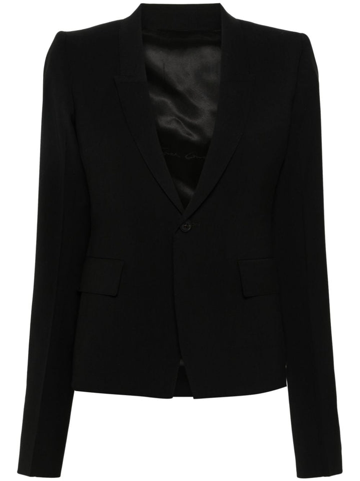 wool single-breasted blazer-0