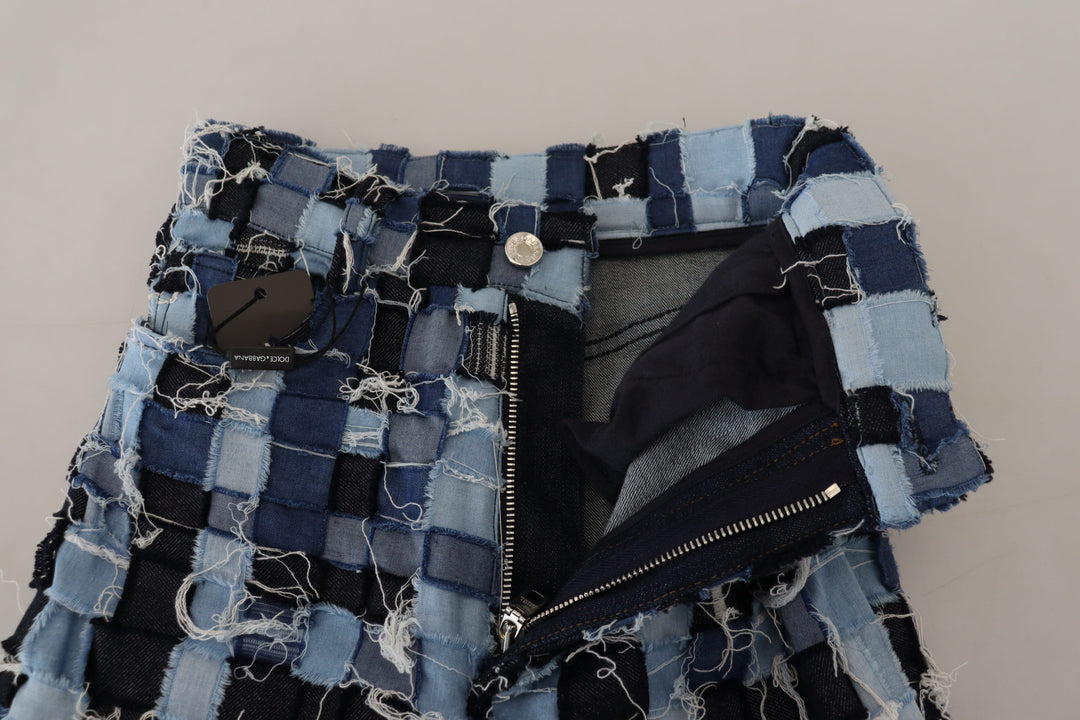 Multicolor Patchwork High-Waist Skinny Jeans