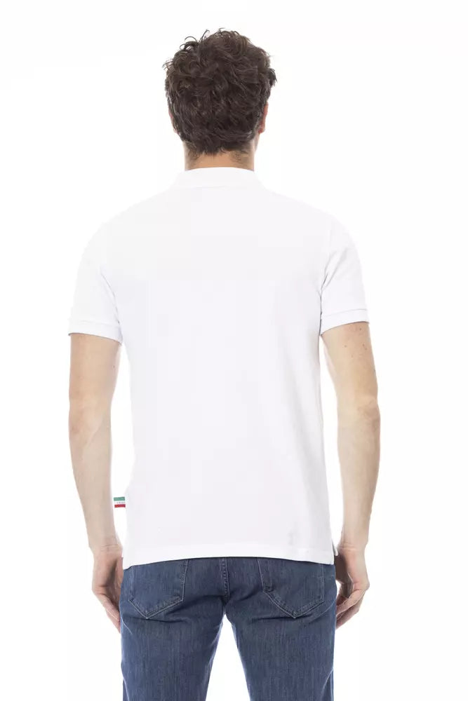 White Cotton Men Polo Shirt