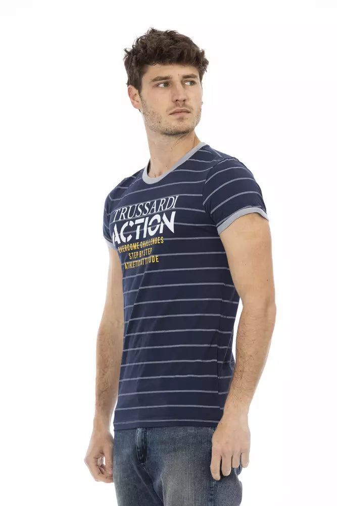 Trussardi Action Blue Cotton T-Shirt
