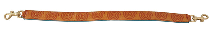 Dolce & Gabbana Orange Leather Swirl Print Bag Shoulder Strap