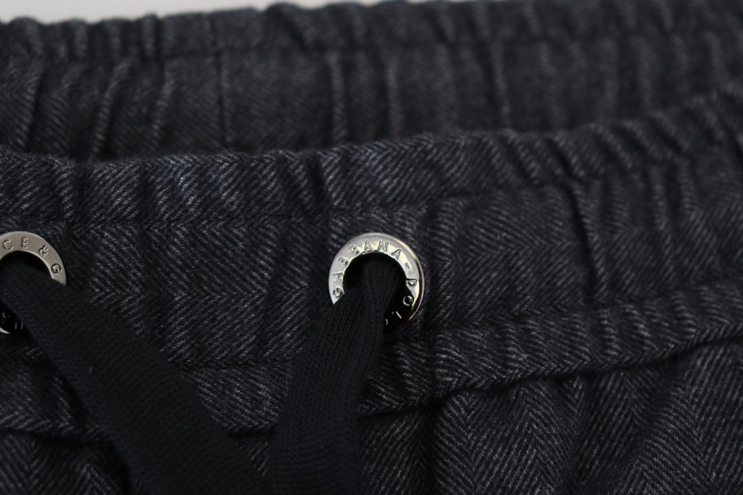 Dolce & Gabbana Grey Cotton Tapered Cotton Pants