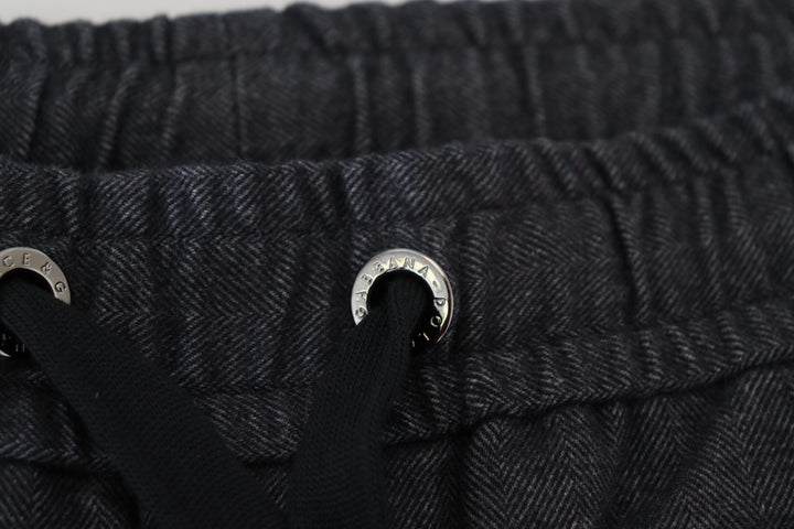 Dolce & Gabbana Grey Cotton Tapered Cotton Pants