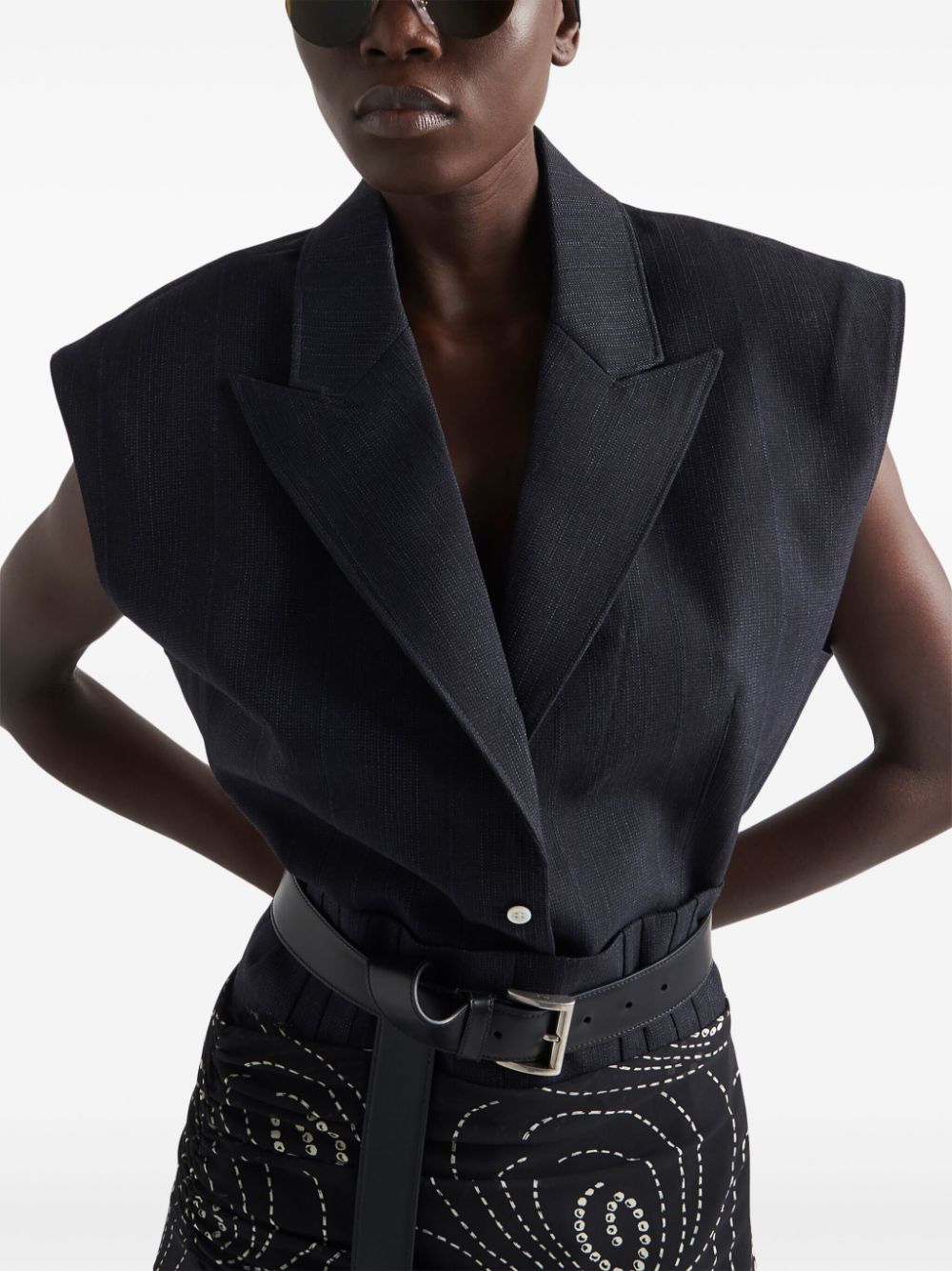 sleeveless wool blazer-1