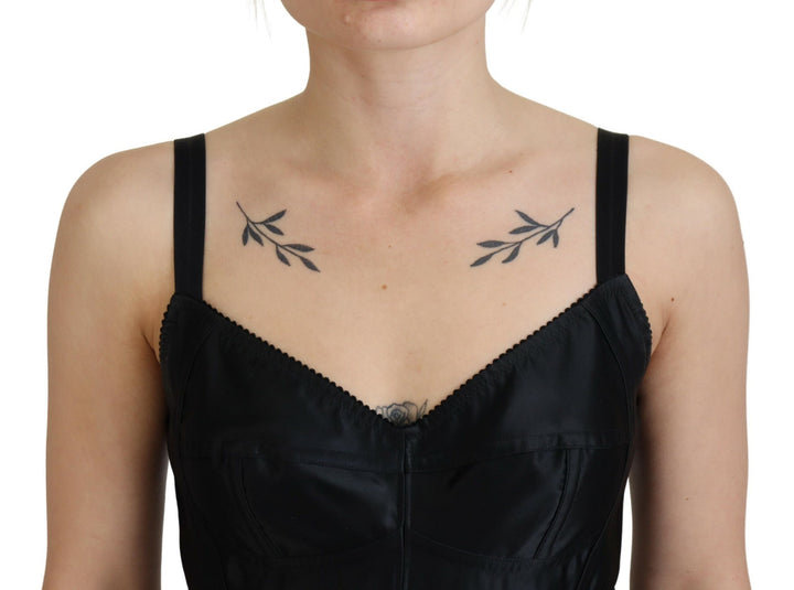 Dolce & Gabbana Black Fit Wool Stretch Sheath Mini Dress