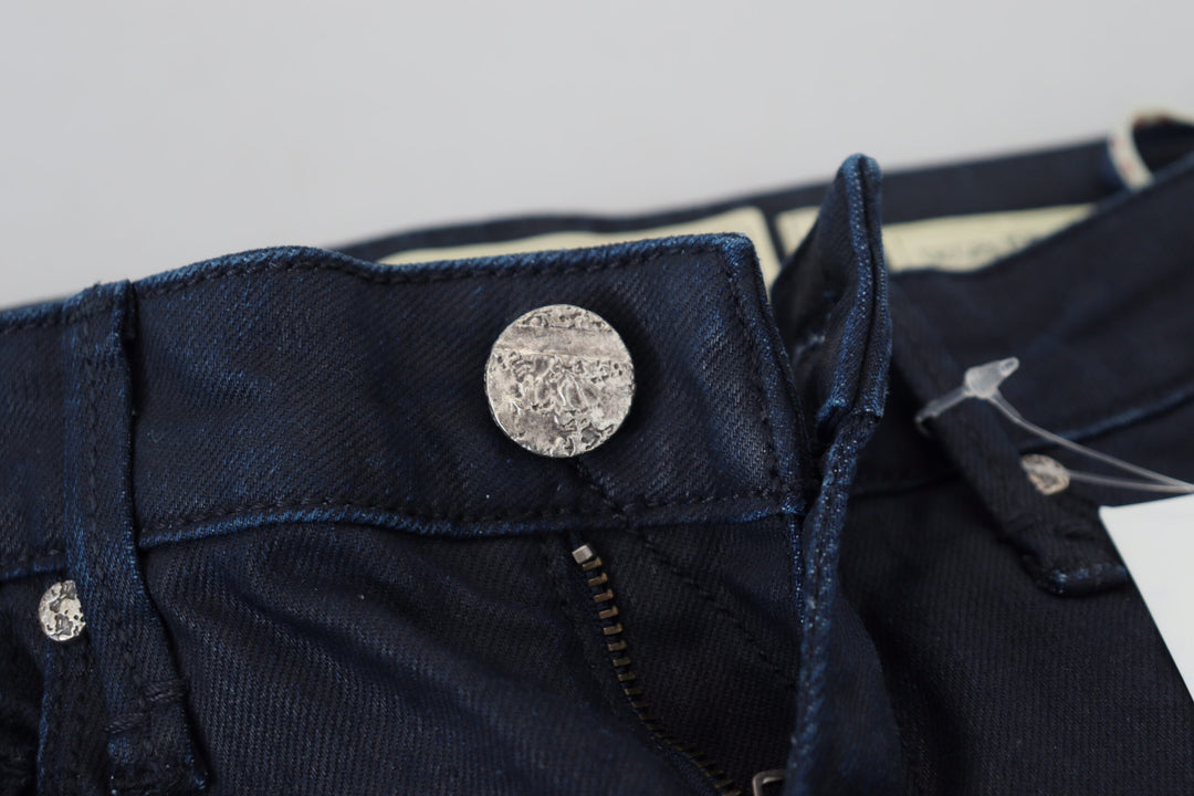 Acht Blue Cotton Low Waist Slim Fit Women Casual Denim Jeans