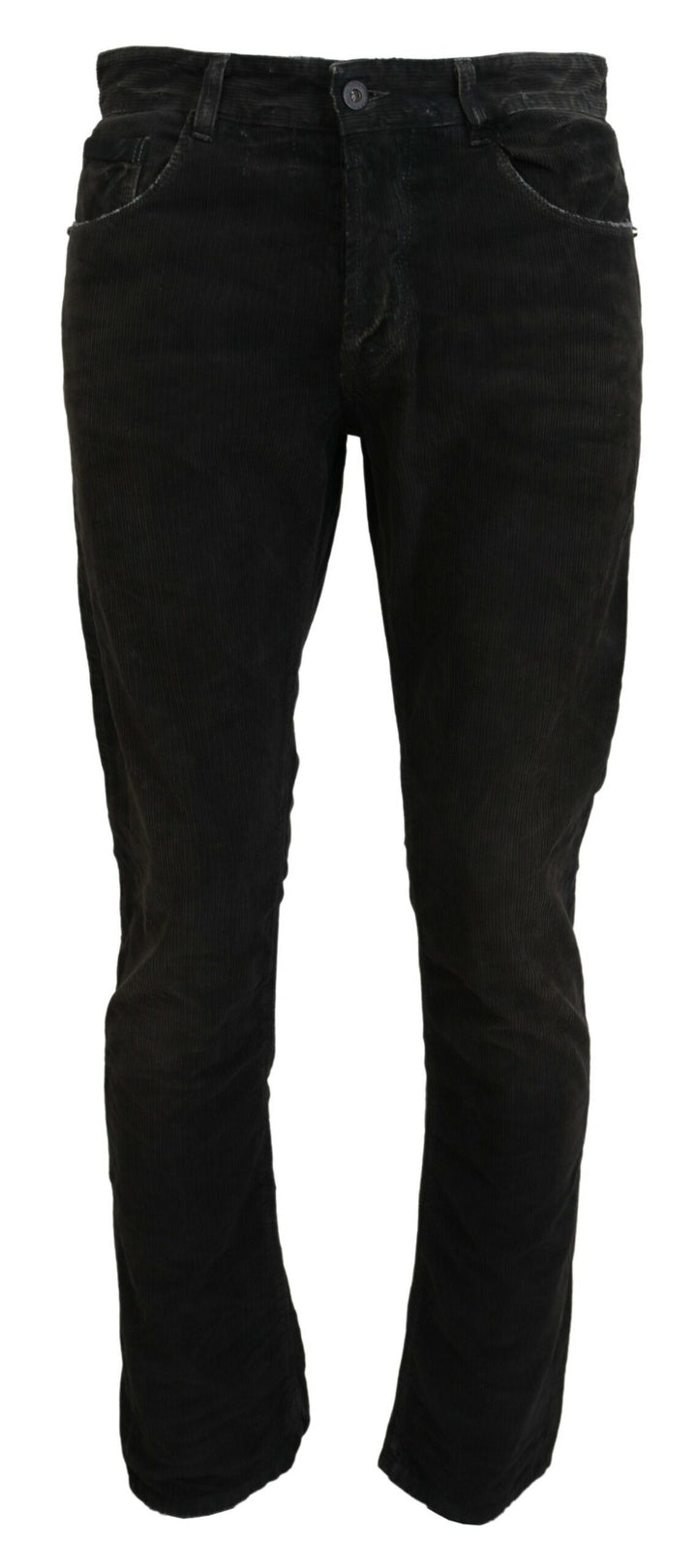Costume National Gray Cotton Corduroy Men Casual Jeans