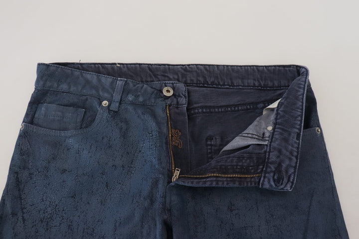 Exte Blue Cotton Tapered Slim Fit Men Casual Denim Jeans