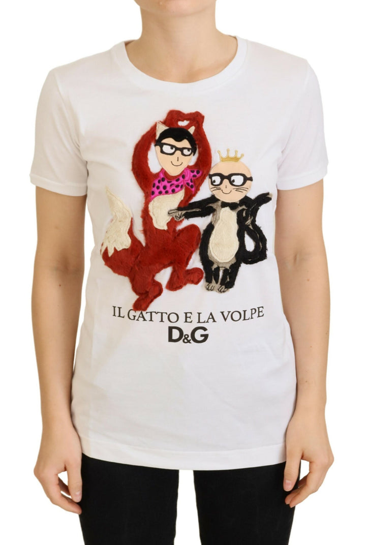 Dolce & Gabbana T-shirt Top White Textured Short Sleeve